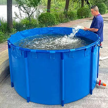 Etlegor Aquarium Pool Pond with Drain Valve, Portable Water Storage Tank PVC Canvas with Stand Solid Structure for Aquaculture, Outdoor Cisterns, Children's Pools (Color : Blue, Size : 1.8x1m/2560L)