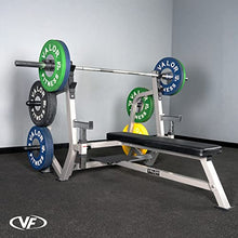 Valor Fitness Olympic Weight Bench Press Station Spotter Arms Adjustable Safety Catch Plate Storage Pegs Power Lifting Home Gym Workout Equipment BF-49 Metallic Grey and Black