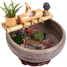 Water Features for The Garden Bird Bath Zen Garden Bamboo Lucky Flowing Water Tank Living Room Interior Circulation Decoration Bamboo Row Fountain Waterscape Decoration,50Cm/19.6In