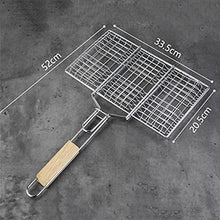 BBQ Barbecue Net Roast Fish Duck Meat Clip Grilled Fish Net Grilled Hamburger Net Tool Stainless Steel Grilling Iron Basket ()