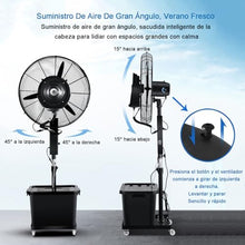 JCSRYD Outdoor Misting Fan Outdoor Floor Fan with 10 Gal Water Tank, 90° Oscillating Misting Fan, 3 Speed Settings Pedestal Fans for Bedroom Office Camping (Color : 220V, Size : 61cm/24in)