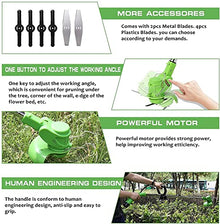 Electric Lawn Mower 12V Rotary Electric Lawn Mower Rechargeable Portable Teles Garden House Mowing Machine Lightweight Garden Weeding Pruning Tools 2 Batteries