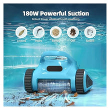 Cordless Robot Pool Vacuum Cleaner 180W Suction Inground Pools Automatic Debris Removal Wall Climbing Self-Parking Intelligent
