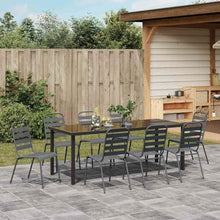 Molumvel 9-Piece Garden Dining Set, Powder-Coated Steel Patio Furniture, Outdoor Table and 8 Chairs for Backyard, Anthracite