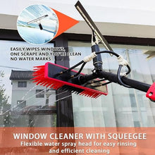 Ostreemaner Hydraulic Window Cleaning Kit, 2-in-1 Solar Panel Cleaning Brush with Rubber Scraper, Adjustable Telescopic Pole for Photovoltaic and Solar Panel Glass Window Roof Cleaning,7.2M
