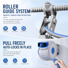 IMOYBBR Retractable Hose Reel, Wall Mounted Hose Reel, Lockable 25m/40m Garden Hose Reel with Slow Auto Return, 180° Swivel Bracket, Adjustable Spray Gun for Lawn, Garden & Car Washing Multicolor D