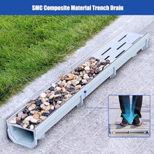 YXEDPBF Drainage Trench for Pebble Installation Resin Rainwater Collection Basin with Stainless Steel Drain Grate Outdoor Garden Farm Drainage Kit Durable & Efficient Solutions