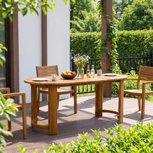 Christopher Knight Home Celia Acacia Wood Outdoor Dining Table, Patio Dinner Table for 6, 70" Oval Dining Table with Curved Leg Frame for Garden, Spacious Table for Patio Furniture Set, Teak