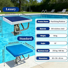 ByBoDi 19.7 Inch Pool One Step Diving Starting Block and Swimming Competition Jumping Platform with Backstroke Handle, Heavy Duty Stainless Boards for Inground Luxury