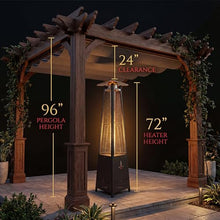 The Capri Patio Heater by Lava Heat Italia, Liquid Propane Compact Flame Tower in Stainless Steel, Italian-Designed Triangle Chassis Outdoor Heater for Balconies, Small Patios, and Residential Use