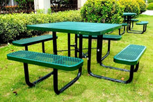 LifeYard Heavy Duty 46" Steel Square Picnic Table,Expanded, Metal Outdoor Table (Green)