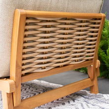Cambridge Casual Chester Teak Wood Outdoor Convertible Sofa Daybed – 3-in-1 Patio Couch, Outdoor Futon Sofa Bed with Cream All-Weather Wicker & Tan Cushion