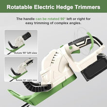 Cordless Handheld Hedge Trimmer, 200W Electric Brush Cutter, 51cm Double-Edged Blade, 180° Adjustable Head, Power Hedge Trimmer, Soft Grip Handle, 15mm Tooth Opening Capacity,2batteries