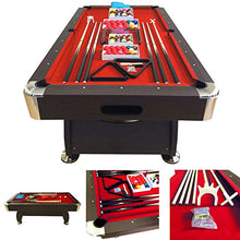 SIMBASHOPPING USA 8' Feet Billiard Pool Table Vintage Red Brown and Red