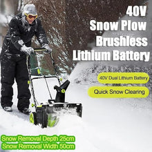 Professional 40V Cordless Snow Blower, 3500W Brushless Motor Snow Blower, 20-Inch Clearing Width, Includes 2 X 4.0Ah Batteries Quiet Operation for Snow Removal On Residential Properties
