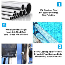 Swimming Pool Ladder, 304 Stainless Steel Handrail, Sturdy and Durable, Suitable for Swimming Pools, Outdoor Baths, and Water Parks(3 Steps)