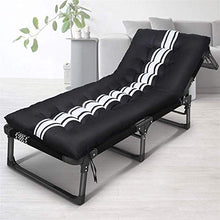 Metal Sun Lounger Folding Sunbed Static Load Rust-Resistant with UV-Resistant Textilene Fabric Backrest 5 Position Adjustment Black ()
