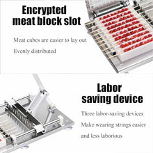 EliteBloom Commercial Meat String Machine,Manual Meat Mutton Kebab Skewer Machine, High Eefficiency Semi-Automatic Wear Mutton String Making Machine BBQ Skewer Maker,