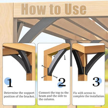 LQSYBHD Arc 45 Degree Angle Support Bracket Pergola Accessories for Gazebos Decks Porches Log Cabins Angle Corner Braces Inside Joint Heavy Duty Corner Brace Support(Size:8pcs)