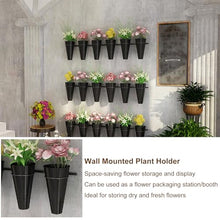 Plastic Flower Display Stand Wall Mounted Decorative Plant Holder Florist Bouquet Shelf For Fresh Flower Shop Floral Container Plant Stand For Indoor Outdoor Flower Pot Holder Rack With Bask