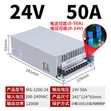 CZKE MS-1200W High-Power Power Adapter, 220V to DC 24V/48V Transformer, Adjustable Voltage and Current(MS-1200-24)