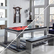 Playcraft Monaco 8' Slate Pool Table with Dining Top Silver