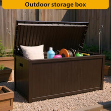 Large Lockable Waterproof Outdoor Storage Bench, Patio Storage Box Container for Furniture Cushions, Garden Pool Yard Tools Organization