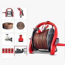Garden Hose Holder Compact Hose Reel 30m /100ft,Integrated Handle, Supplied with Multi-Purpose Hose, Fittings and Nozzle, for Garden Watering, Car Washing, Yard Cleaning Pipe Hose Storage Organizer