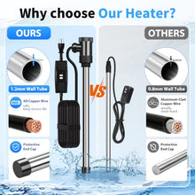 3000W 240V Titanium Fully Submersible Immersion Corrosion-Proof Water Heater, with Leakage Protection & Digital Thermostat, for Seawater Swimming Pool, Large Outdoor SPA, Commercial Large Pool