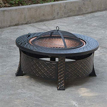 Garden Fire Pit Portable Grill Barbecue Rack Outdoor Fire Pit -32 Inch Large Bonfire Wood Burning Patio & Backyard Firepit for with Round Spark Screen for Camping Backyard
