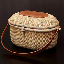 GAAHRQQQ Wicker Willow Picnic Basket Shopping Vintage Basket with Lid and for Camping for Shopping
