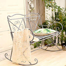 ELUKHT Household Garden Courtyard Metal Rocking Chair, Vintage Old Hollow Double Rocking Chair, Outdoor Furniture Balcony Swing Seat, Suitable for Backyard, Lawn, Balcony, Terrace