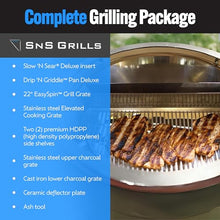 Slow 'N Sear Deluxe Kamado Grill 22" for Two-Zone Charcoal Cooking