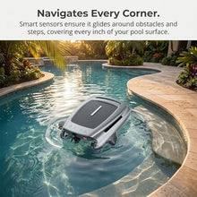 Automatic Solar Powered Pool Skimmer, Cordless Surface Cleaner Robot for Most Pool Shapes, Smart Obstacle Avoidance, 28 Hours Cleaning Time, APP Remote Control