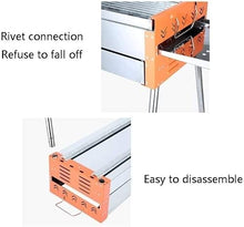 MNSSRN Outdoor Camping Stainless Steel Grill, Foldable Portable Lightweight BBQ Tool for Outdoor Cooking Picnic, Suitable for Travel