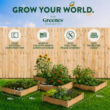 Greenes Fence Premium Cedar Raised Garden Bed, 80 Sq. Ft. 12' x 12' x 10.5-14" (3/4" Thick) - Made in USA with North American Cedar