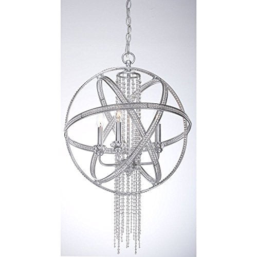 Zeev Lighting P30011-4-SL Cascade Pendant, Silver