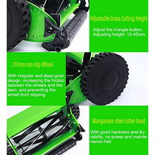 JOMRTS 12-Inch Push Reel Lawn Mower, Home Yard Weeder with Grass Collector, Green