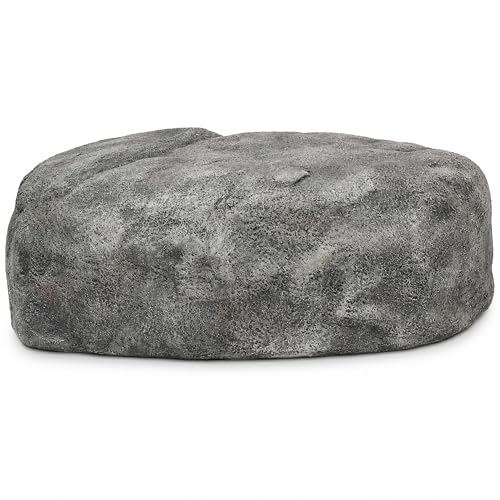 Artificial Rock Cover – Weather-Resistant Fiberglass Garden Landscape Utility Concealer Slate Gray Finish for Pumps, & Irrigation Systems, Sheredian