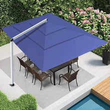 EliteShade USA Atlas 3-Tier 10x13FT Full Aluminum Cantilever Patio Umbrella for Outdoor Restaurant Garden Courtyard Deck Pool and Marketing with Light (No battery), Dark Blue