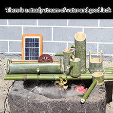 GenSDH Solar Fountain Bird Bath Solar Fountain Bamboo Fountain Bamboo Pipe Filtration and Pumping,Scenic Water Circulation System,Solar Circulation Pump,6(90Cm/35.4In)