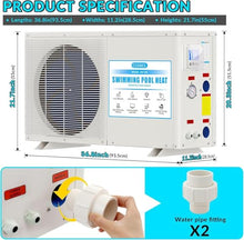 Doniks 22000 BTU Pool Heat Pump, for 7000 Gallons Above Ground and Inground Pool,Swimming Pool Heaters,230V~240V, with Digital Display Multi-Protection