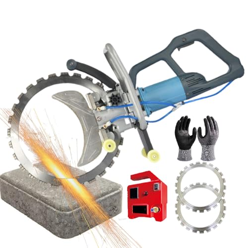8800 W Concrete Ring Saw | With 2 Diamond Blade& Water Fed Dust Suppression For Granite/Concrete/Marble | Ring Power Cutter Saw- 2m Cut In 3 Min&Automatically Adjust Blade,Bladediameter17.71in
