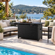 Tangkula 52 Inch 50,000 BTU Patio Propane Fire Pit Table with Wind Guard