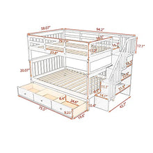 Harper & Bright Designs Full Over Full Bunk Beds with Stairs & Storage Grey