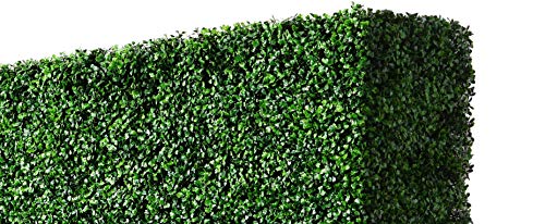 AGPL Artificial Boxwood Hedge Wall with Stainless Steel Planter Box Green 48"W x 12"D x 67"H