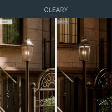 Kichler 25.25 Inch Cleary 2 Light Outdoor Modern Traditional Post Light, with Clear Glass in Olde Bronze, Waterproof Aluminum, (25.25" H x 8.5" W), 59197OZ