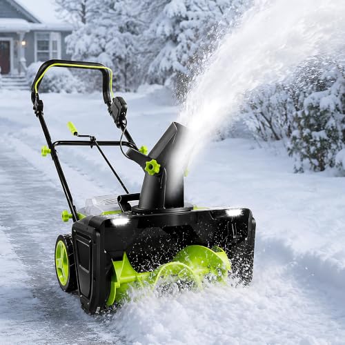 QIUNAOZI Snow Removal Machine, with Adjustable Chute, for Driveway & Patio