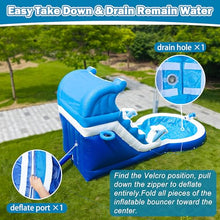 HXDOGSP Inflatable Water Slide Commercial Grade: Water Bounce House for Adults and Teenagers - Big Pool, Premium PVC, Wet & Dry, Blower Included - for Backyard Outdoor Birthday Party, Dolphin Style