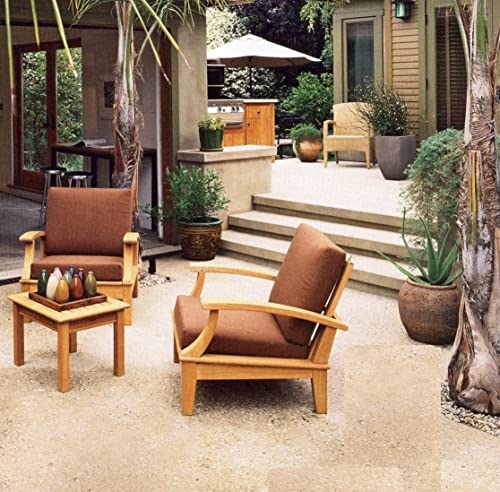WholesaleTeak Somer 3 Pc Lounge Chair Set with Cushions in Canvas Cocoa